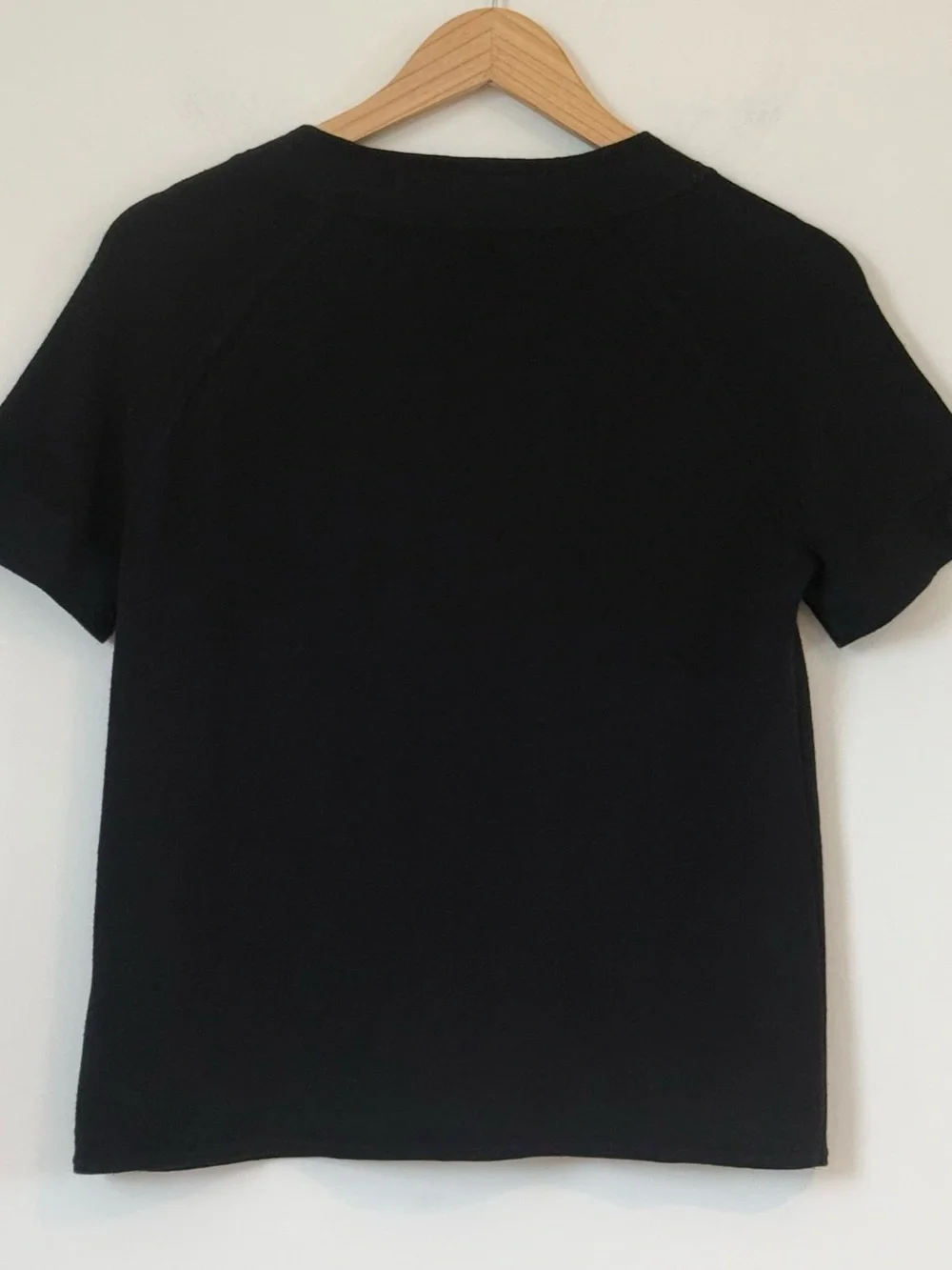 BANANA REPUBLIC Black Short Sleeve Structural Knit Sweater Blazer Dark Academia - Picture 8 of 11